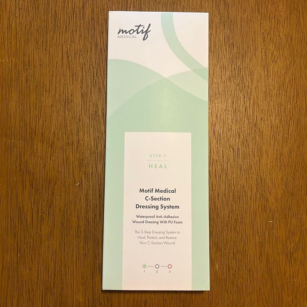 Motif c section post-partum dressing for wound.